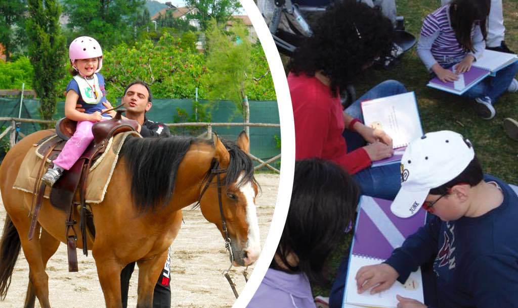 immagine di alcune attività svolte dalla fondazione con i bambini