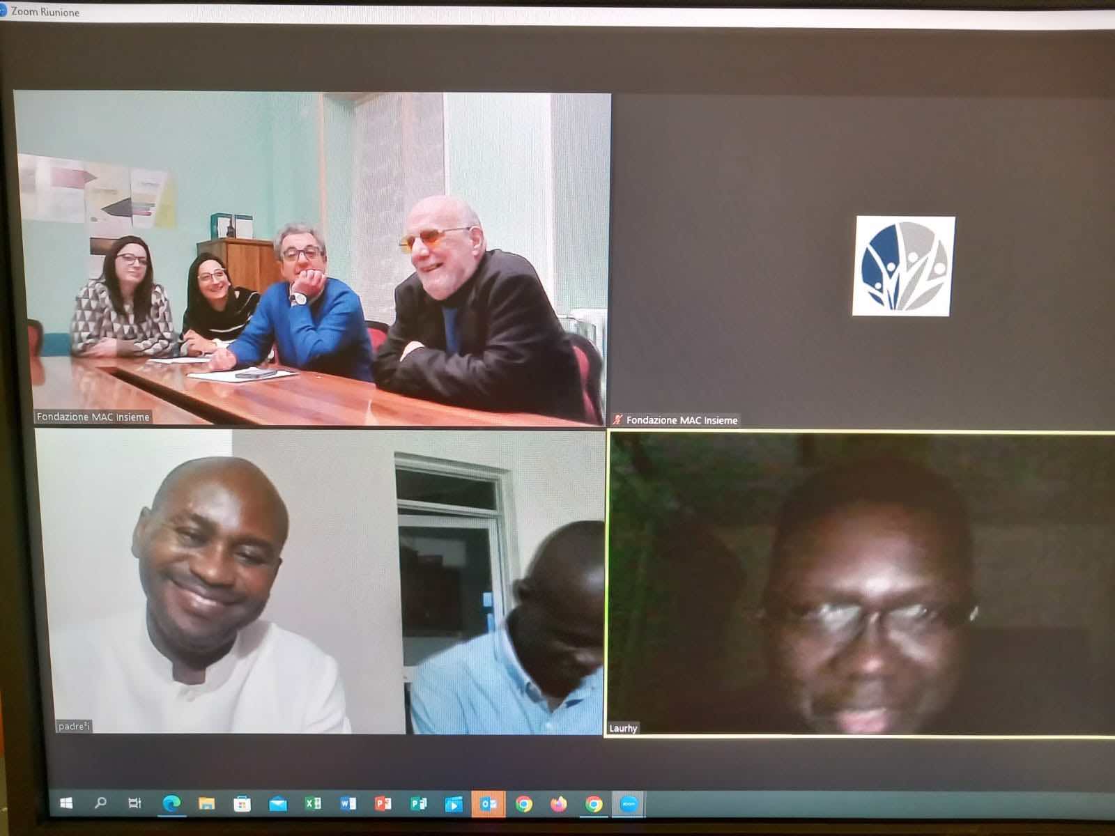 Immagini tratte dallo schermo del PC dell'incontro di formazione online