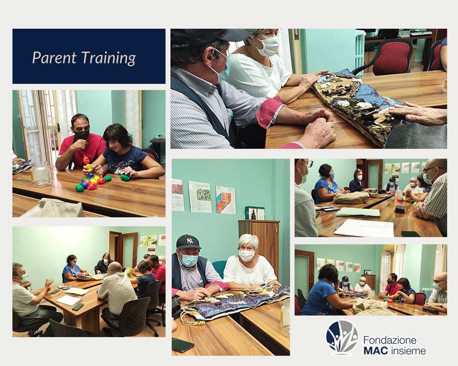 immagini scattate durante l'incontro di Parent training con le famiglie