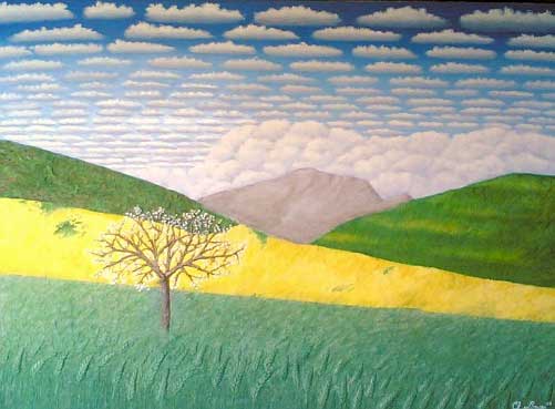 quadro paesaggio colori pastello