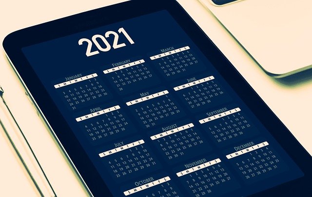 calendario 2021 sul tablet